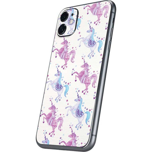 Cat Coq Purple Unicorns iPhone 11 Skin